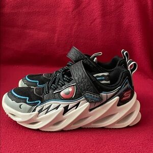 Skechers Black and Blue Kids Sneakers size1